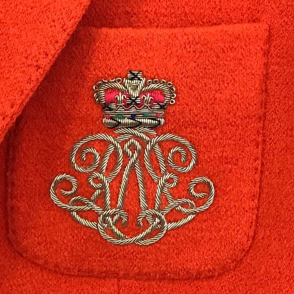 Ralph Lauren Sport wool jacket/blazer orange insignia women 8 old money luxury - Picture 3 of 15